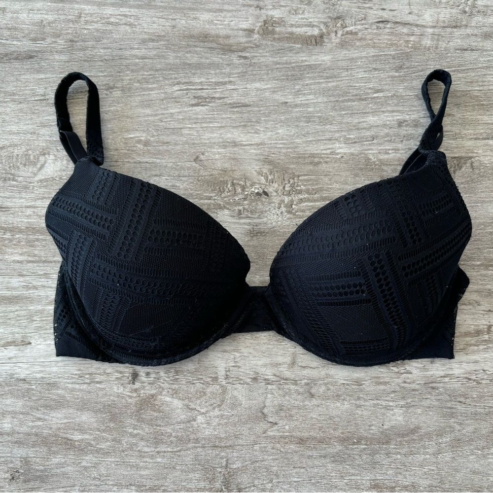 Y2K Victoria’s Secret Bra Body By Victoria Demi Uplift Black Womens 34D